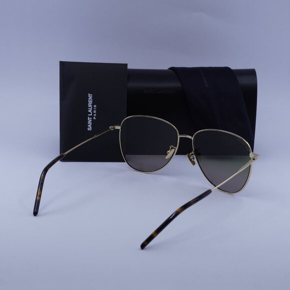 Saint Laurent SL328/K 007 Aviator Sunglasses - Gold/Green Gradient - Picture 5 of 10